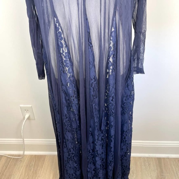 We Are HAH Mama C Sheer Lace Slip Maxi Dress In Navy Size Medium New - Picture 5 of 15